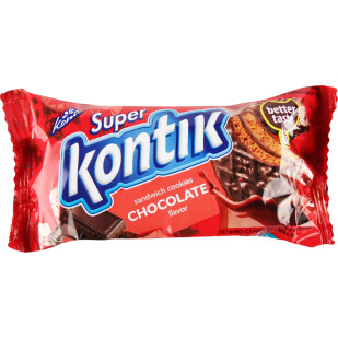Печенье Konti Super Kontik шоколадный вкус, 90г (4823088608489)