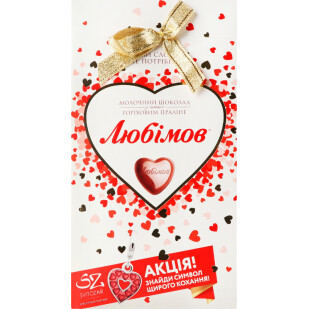 Цукерки Любімов молочний шоколад з горіховим праліне, 100г (4820005195138)