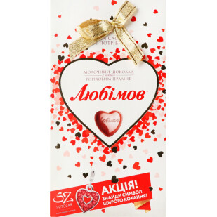 Конфеты Любимов молочный шоколад с ореховым пралине, 100г (4820005195138)