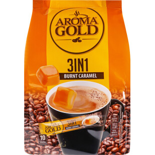 Кофейный напиток Aroma Gold 3в1 с карамелью, 170г (5900649079205)