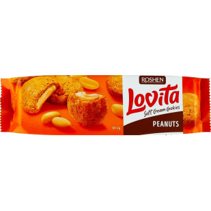 Печенье Roshen Lovita Soft Cream Cookies Peanuts, 127г (4823077641060)