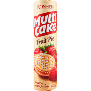Печиво Roshen Multicake Fruit Pie полуниця-крем, 180г (4823077639753)