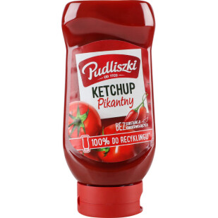 Кетчуп Pudliszki томатный острый, 480г (5900783000417)