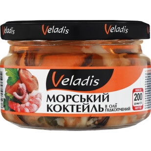 Коктейль морской Veladis подкопченный в масле с/б, 200г (4823097903438)