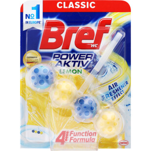 Блок для унитаза Bref Power Aktiv Lemon, 50г (9000100625289)