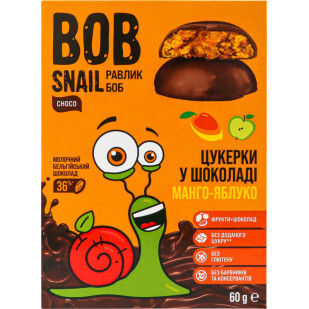Конфеты Bob Snail манго-яблоко в молочном бельгийском шоколаде, 60г (4820219345756)
