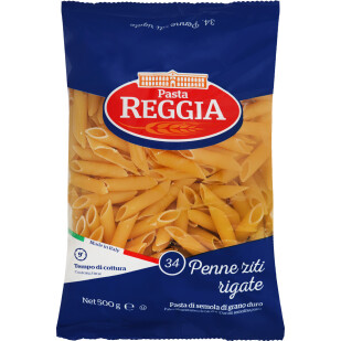 Изделия макаронные Pasta Reggia Пенне Дзити Ригате, 500г (8008857300344)
