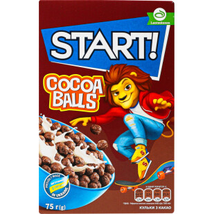 Шарики кукурузные Start с какао, 75г (4820008125453)
