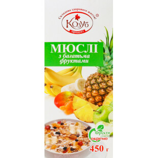 Мюслі Козуб З багатьма фруктами, 450г (4820094533309)