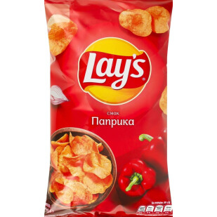 Чипси Lay's картопляні зі смаком паприки, 120г (4823063125451)