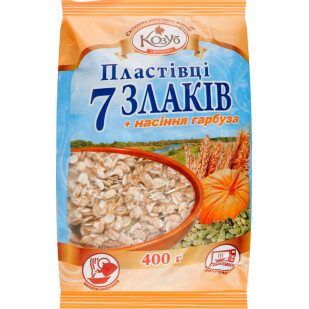 Суміш пластівців Козуб 7 злаків та насіння гарбуза, 400г (4820094533217)