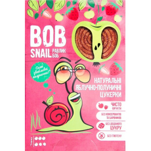 Цукерки Bob Snail натуральні яблучно-полуничні, 60г (4820162520415)