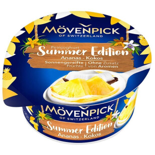 Йогурт Movenpick Summer edition ананас-кокос 13%, 150г (4002334111878)