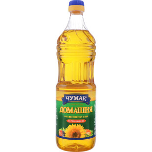 Масло подсолнечное Чумак нерафинированное, 0,9л (4820078576056)