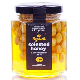 Мед Вулик Selected honey різнотрав'я з фундуком, 230г (4820209050202)