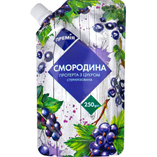 Смородина перетерта Премія з цукром, 250г (4823096402635)