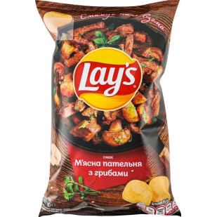 Чипси Lay's смак м'ясна пательня з грибами, 60г (4823063127448)