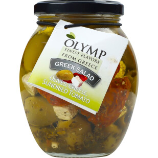 Салат Olymp Грецький томат-сир-оливки, 370мл (5201409806971)