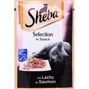 Корм для котов Sheba Black&Gold из лосося в соусе, 85г (3065890096820)