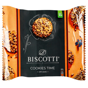 Печиво Biscotti Кукіс-тайм з насінням, 180г (4820216120103)