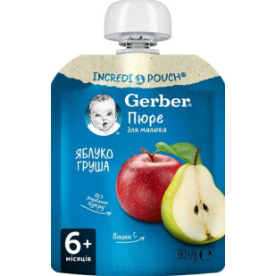Пюре Gerber яблоко-груша, 90г (7613035507104)
