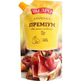 Майонез Щедро Премиум 72% д/п, 300г (4823097407196)