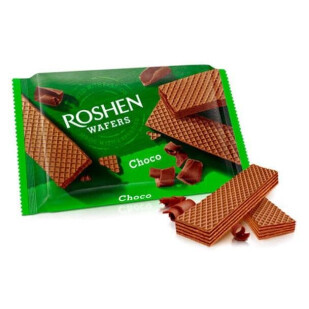Вафлі Roshen Wafers з шоколадним смаком, 72г (4823077621642)