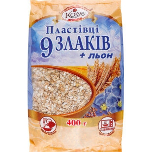 Пластівці Козуб 9 злаків та насіння льону, 400г (4820094533224)