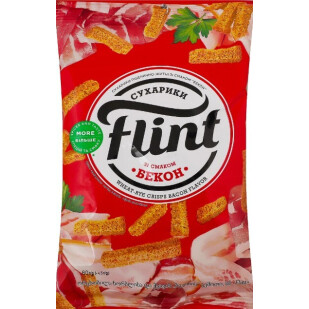 Сухарики Flint пшенично-ржаные со вкусом бекона, 60г (4823127301999)