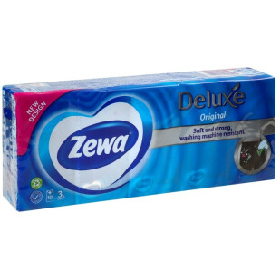 Платочки носовые Zewa Deluxe, 10шт/уп (9011111516145)