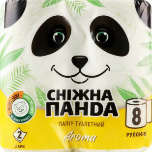 Папір туалетний Сніжна панда Aroma 2-шаровий, 8шт/уп (4823019008333)