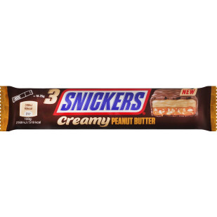 Батончик Snickers з арахісовим маслом, 54,75г (5900951286612)