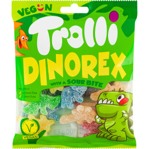 Мармелад жевальный Trolli Dino Rex зефирный, 100г (4003084319507)
