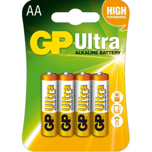 Батарейки GP Ultra АА 15AU, 4шт (4891199027598)