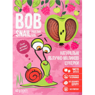 Цукерки Bob Snail натуральні яблучно-малинові, 60г (4820162520453)