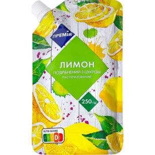 Лимон Премія измельченный с сахаром, 250г (4823096402659)