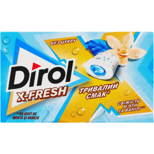 Жевательная резинка Dirol Свежесть мяты и ванили, 19,5г (7622202022807)