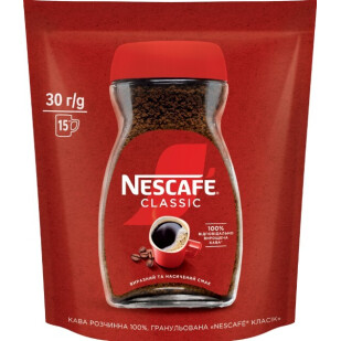 Кофе растворимый Nescafe Classic, 30г (4823000919709)