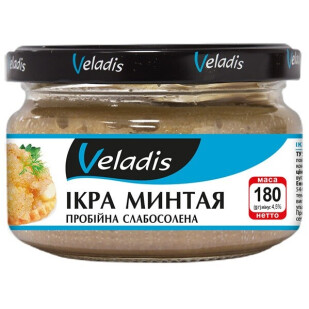 Икра минтая Veladis пробойная слабосоленая с/б, 180г (4823097900550)