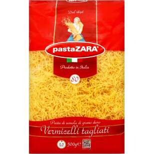 Изделия макаронные Pasta Zara Vermicelli tagliati, 500г (8004350130808)