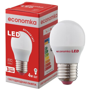 Лампа Экономка LED G45 4W 4200K E27, шт (4820172680727)