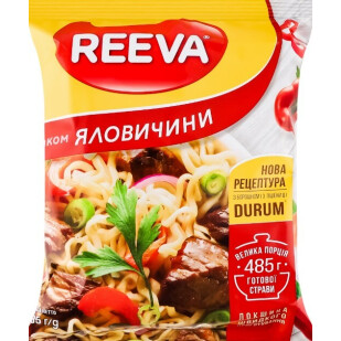 Лапша Reeva зі смаком яловичини, 85г (4820179257083)