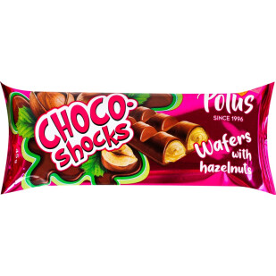 Вафли Polus Choco-shocks с фундуком, 45г (4820204210045)