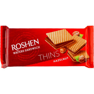 Вафли Roshen Wafers Sandwich Thins Hazelnut, 55г (4823077635816)