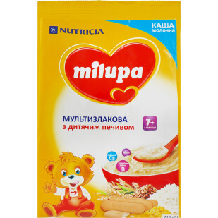 Каша мультизлаковая Milupa молочная с печеньем от 7  месяцев, 210г (5900852931161)