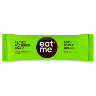 Батончик EatMe родзинки-яблуко-арахіс-злаки, 40г (4820097899907)