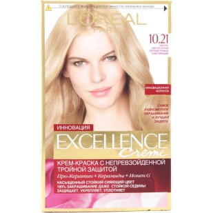 Краска для волос L'Oreal Excellence 10.21 Светло-русый перламутровый, шт (3600520222424)