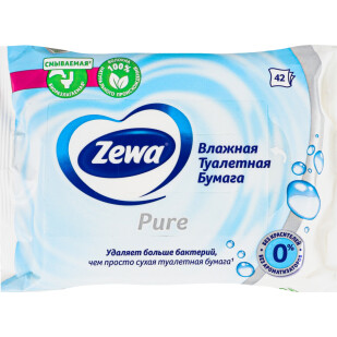 Бумага туалетная Zewa Pure влажная, 42шт/уп (7322540796582)