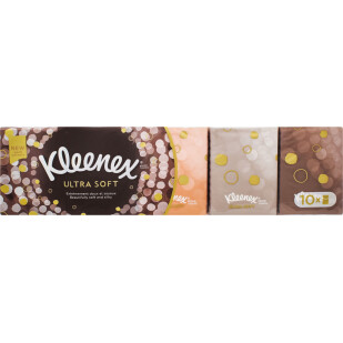 Хустинки паперові Kleenex Ultra Soft Mini 4-шарові, 10шт (5029053563909)