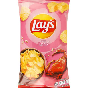 Чипсы Lay's картофельные со вкусом краба, 60г (4823063125291)